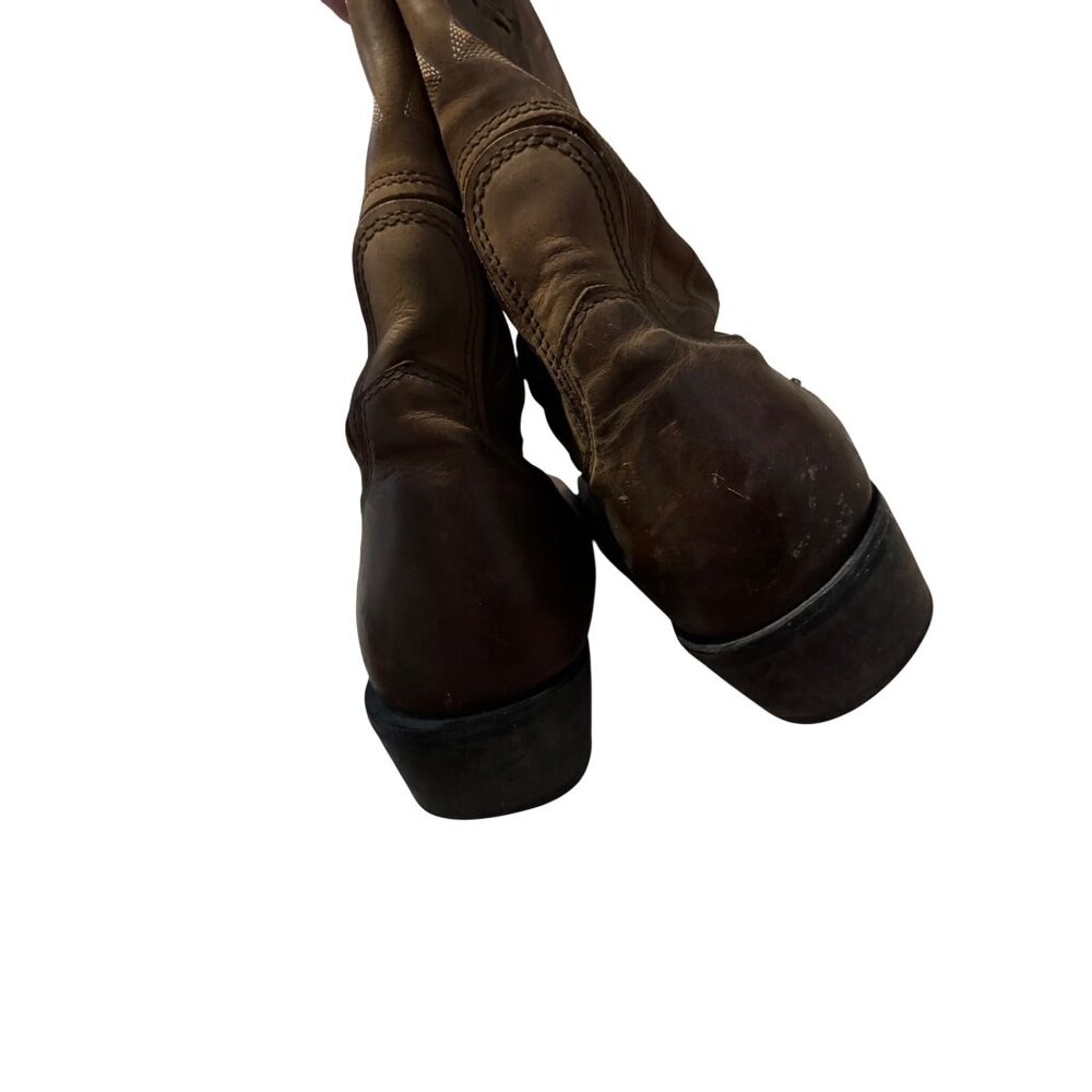 Ariat Heritage Western Cowboy Work Wear Rancher Brown Leather Boots Size 13 - Picture 7 of 9